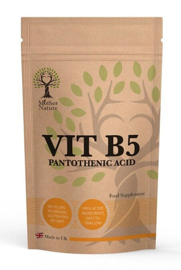 Vitamin B5 Capsules 500mg Vitamin B5 Natural Pantothenic Acid Vegan Supplements - MOTHER NATURE SUPPLEMENTSVitamin B5 Capsules 500mg Vitamin B5 Natural Pantothenic Acid Vegan Supplements