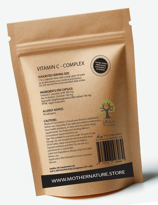 Vitamin C Complex 500mg NAC N - Acetyl L Quercetin Triple Strength Formula Clean Vitamin C Eco - friendly Best Vegan Supplements - MOTHER NATURE SUPPLEMENTSVitamin C Complex 500mg NAC N - Acetyl L Quercetin Triple Strength Formula Clean Vitamin C Eco - friendly Best Vegan SupplementsDiet Supplementss