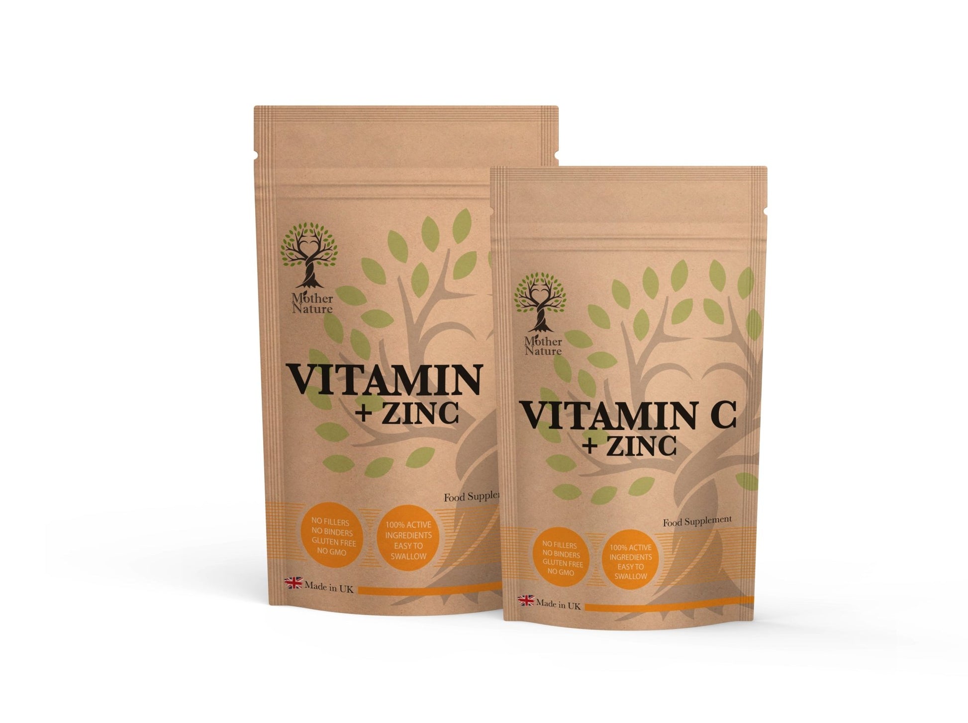 Vitamin C + Zinc Double Strength Formula Vegan Capsules UK Best Immune Support - MOTHER NATURE SUPPLEMENTSVitamin C + Zinc Double Strength Formula Vegan Capsules UK Best Immune Support