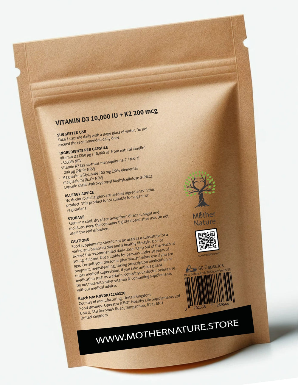 Vitamin D3 10,000 IU + K2 MK7 200mcg – Capsules | Mother Nature - MOTHER NATURE SUPPLEMENTSVitamin D3 10,000 IU + K2 MK7 200mcg – Capsules | Mother NatureDiet Supplements