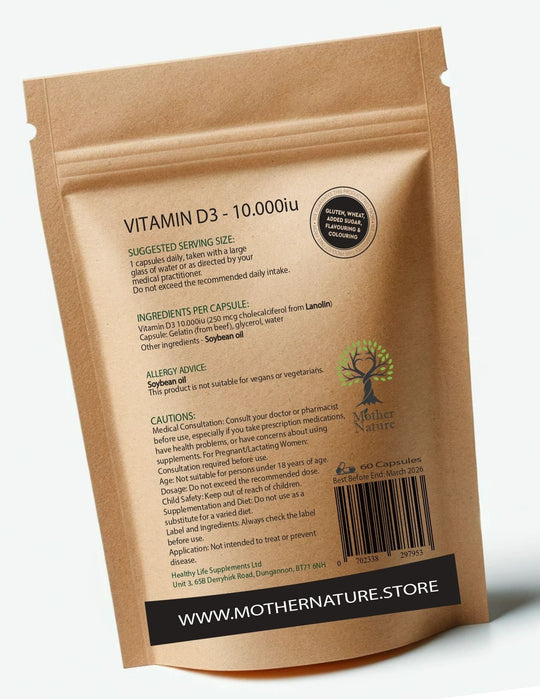 Vitamin D3 10000iu K2 200 mcg Best Natural Powder Vitamin D3 K2 MK7 Capsules - MOTHER NATURE SUPPLEMENTSVitamin D3 10000iu K2 200 mcg Best Natural Powder Vitamin D3 K2 MK7 CapsulesDiet Supplementss