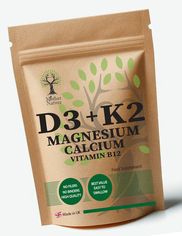 Vitamin D3 10000iu K2 MK7 Calcium Magnesium Vitamin B12 10000iu Natural Vegan D3 - MOTHER NATURE SUPPLEMENTSVitamin D3 10000iu K2 MK7 Calcium Magnesium Vitamin B12 10000iu Natural Vegan D3