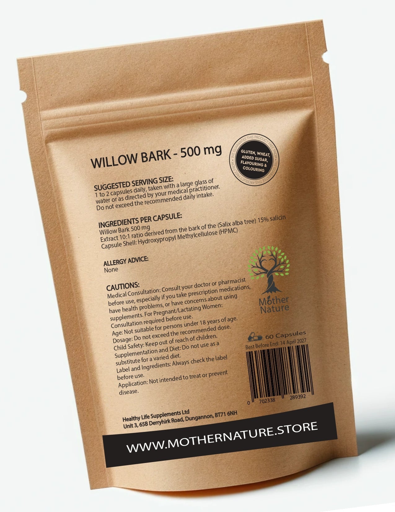 White Willow Bark Capsules 500mg Clean Natural Willow Bark Powder Eco - friendly Best Vegan Supplements Plant - based Holistic Health - MOTHER NATURE SUPPLEMENTSWhite Willow Bark Capsules 500mg Clean Natural Willow Bark Powder Eco - friendly Best Vegan Supplements Plant - based Holistic HealthDiet Supplementss