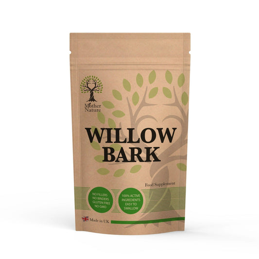 White Willow Bark Capsules 6000mg Genuine Natural Extract Best Vegan Supplement - MOTHER NATURE SUPPLEMENTSWhite Willow Bark Capsules 6000mg Genuine Natural Extract Best Vegan Supplement