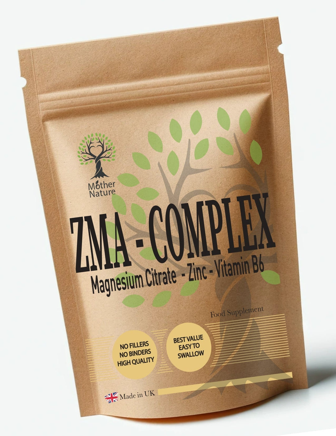 ZMA Complex – Zinc, Magnesium & Vitamin B6 – Vegan Capsules – Multi - Mineral Supplement – Mother Nature - MOTHER NATURE SUPPLEMENTSZMA Complex – Zinc, Magnesium & Vitamin B6 – Vegan Capsules – Multi - Mineral Supplement – Mother NatureDiet Supplementss