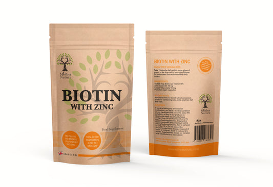 BIOTIN Hair Growth Supplement BIOTIN 10,000mcg Zinc & Copper Vegan Capsules