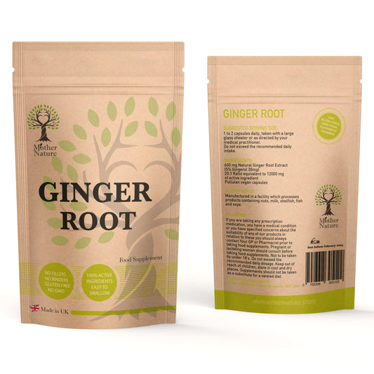 Ginger Root 600mg Natural Ginger capsules Clean Vegan Supplements Gingerols 5% Vegan