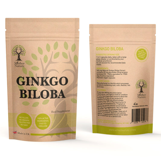 Ginkgo Biloba Capsules 340mg Natural Ginkgo Biloba Leaf Extract Vegan Supplements