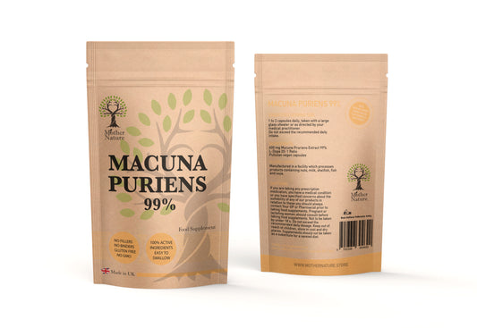 Mucuna Capsules 99% L-Dopa 600mg Genuine Powder High Potency Natural Supplement