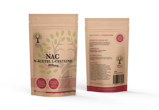 NAC N Acetyl Cysteine Powder 800mg Capsules Vegan NAC Supplement 1600mg serving
