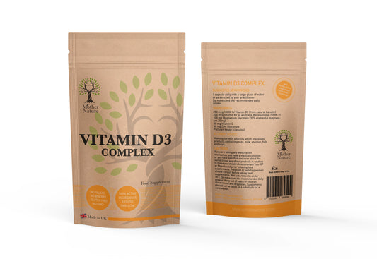 Vitamin D3 10,000IU K2 200mcg Complex Zinc - Vitamin C Vegan Capsules UK Best D3 K2